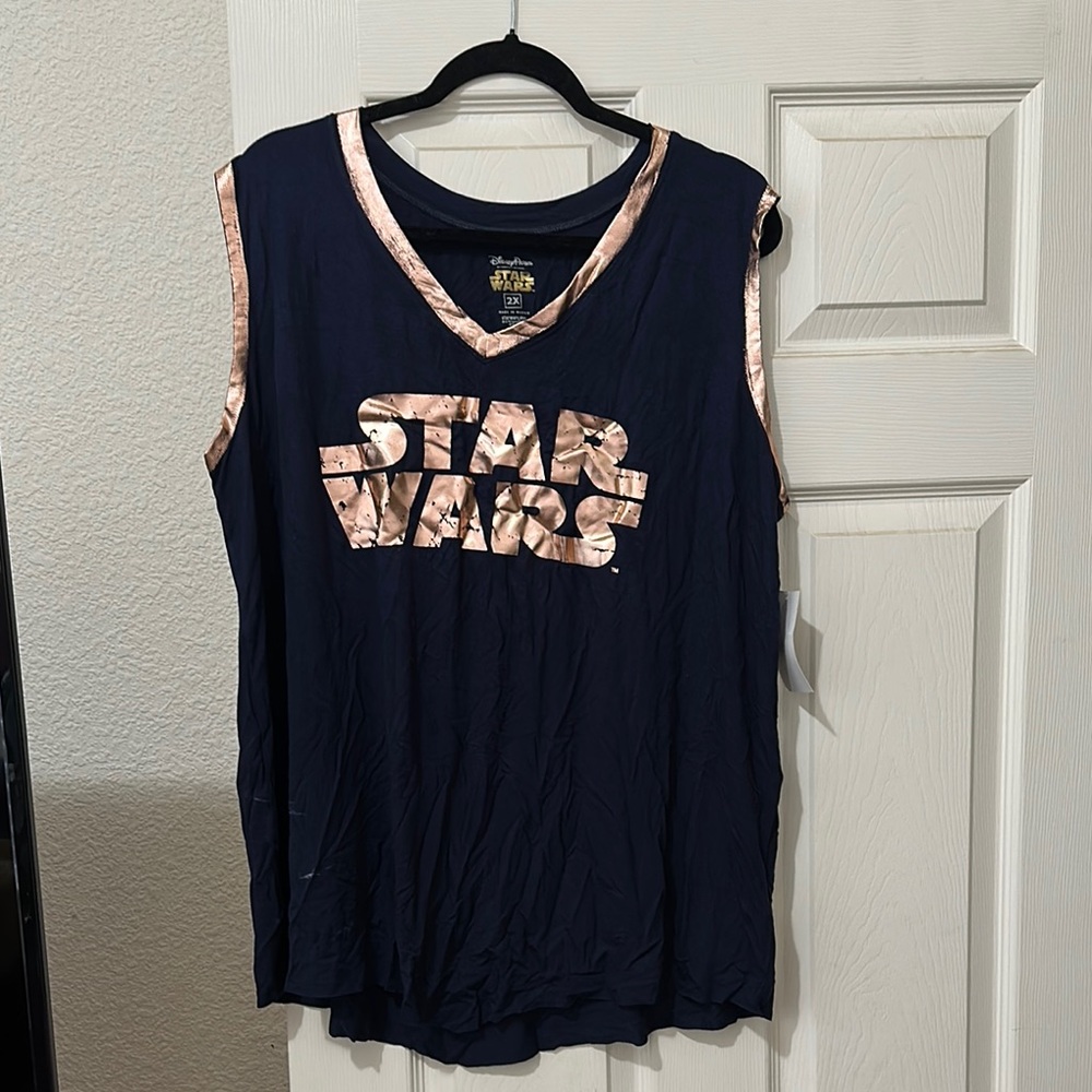 NWT Star Wars Blue and Rose Gold Sleeveless Tank Top